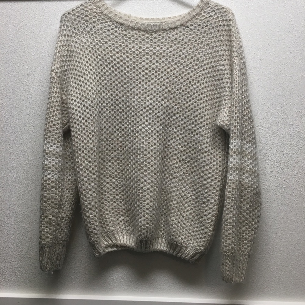 S Small Jessica Simpson open knit oatmeal sweater